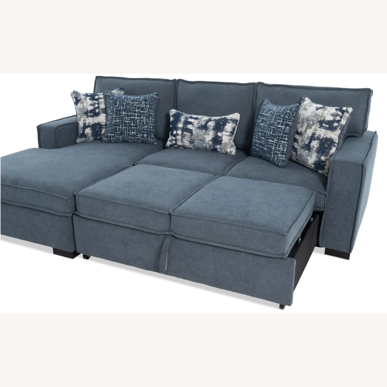 Bob's Discount Playmax Blue Chaise Sectional with Storage - image-4