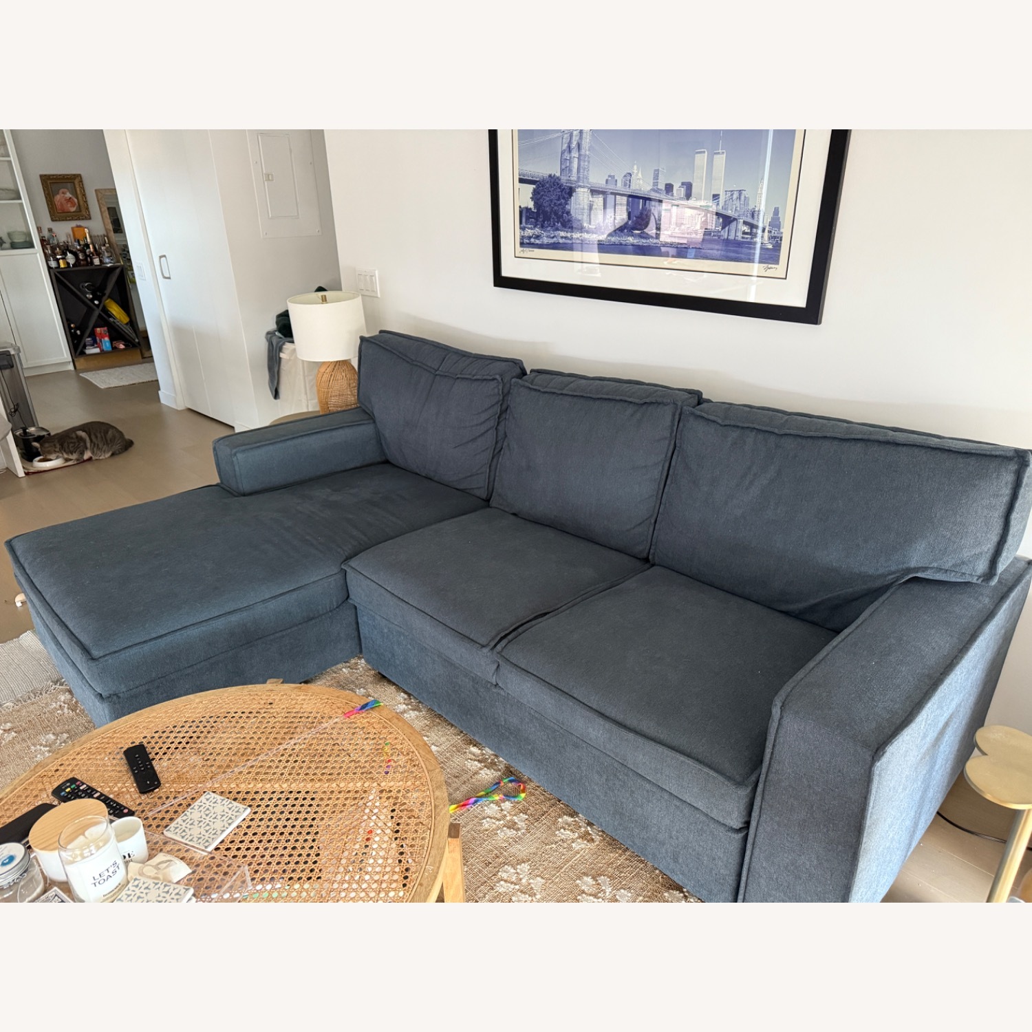 Bob's Discount Playmax Blue Chaise Sectional with Storage - image-2