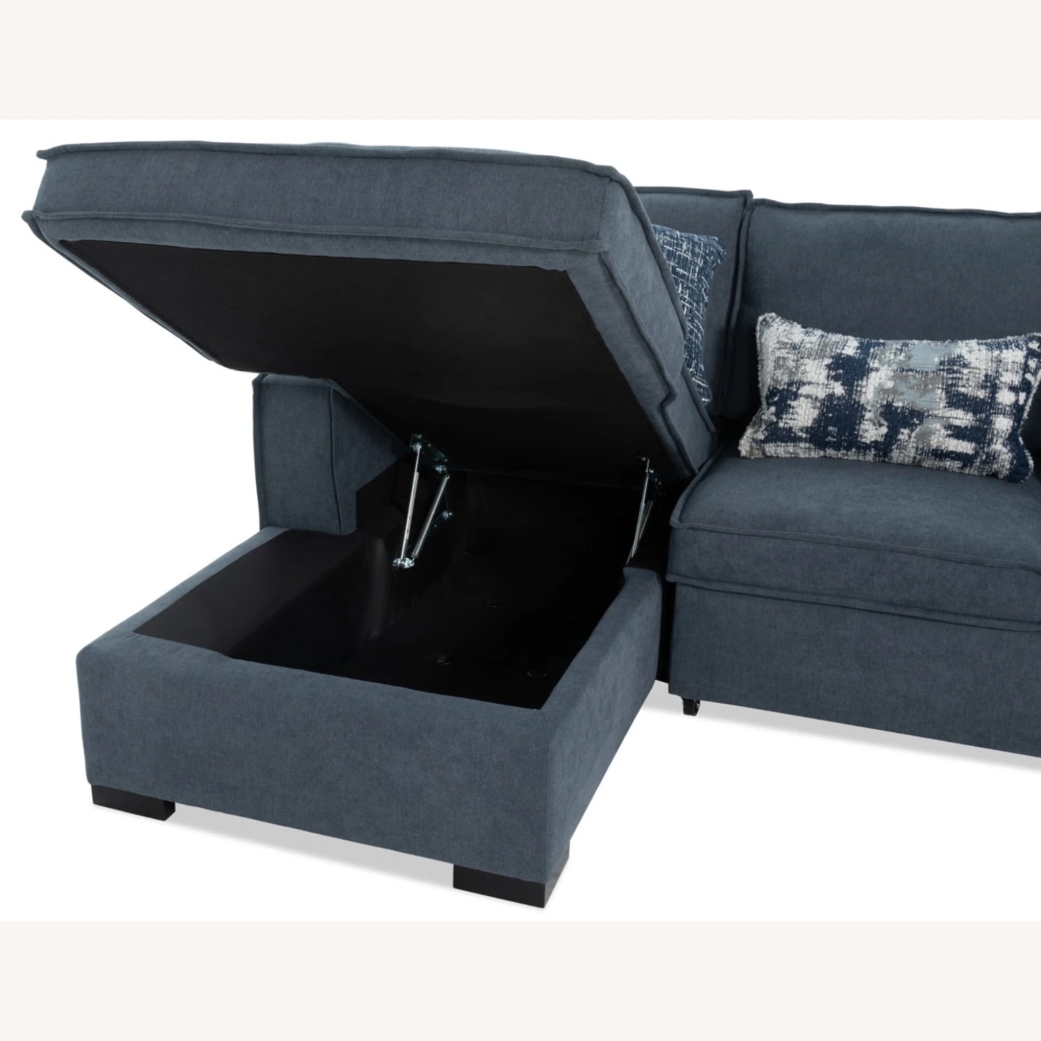Bob's Discount Playmax Blue Chaise Sectional with Storage - image-3