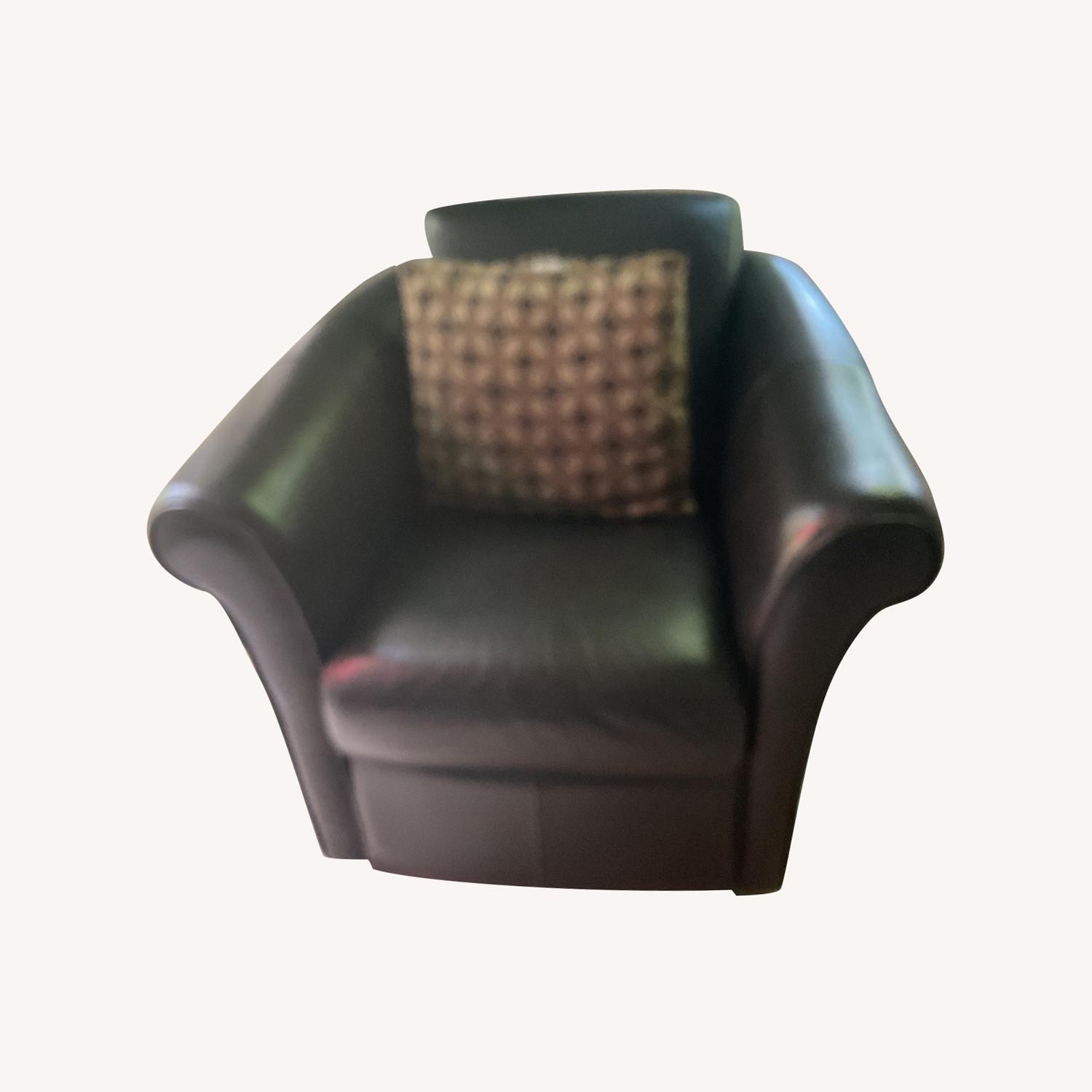 Bob's Discount Swivel Black Leather Chairs - image-0