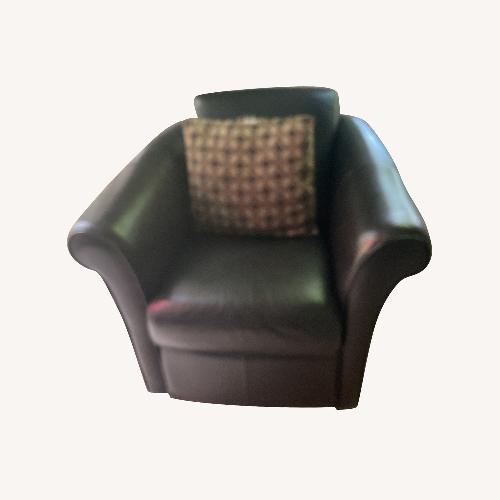 Used Bob's Discount Swivel Black Leather Chairs  for sale on AptDeco