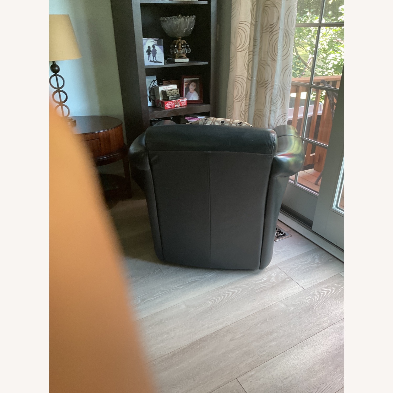 Bob's Discount Swivel Black Leather Chairs - image-5