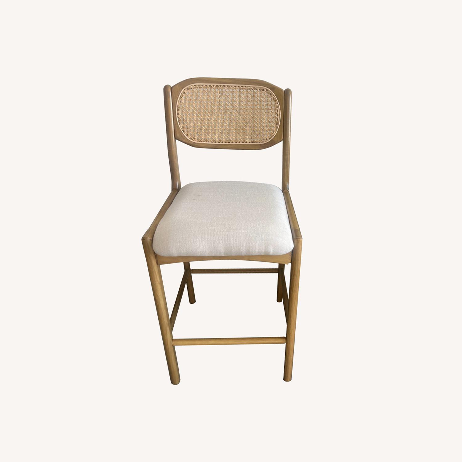 Amazon Rattan Counter Beige Linen Counter Stools - image-0