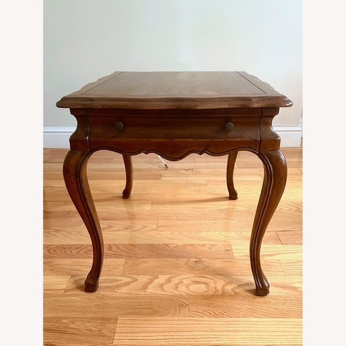 Used John Widdicomb Side Table with Walnut Burl Top  for sale on AptDeco