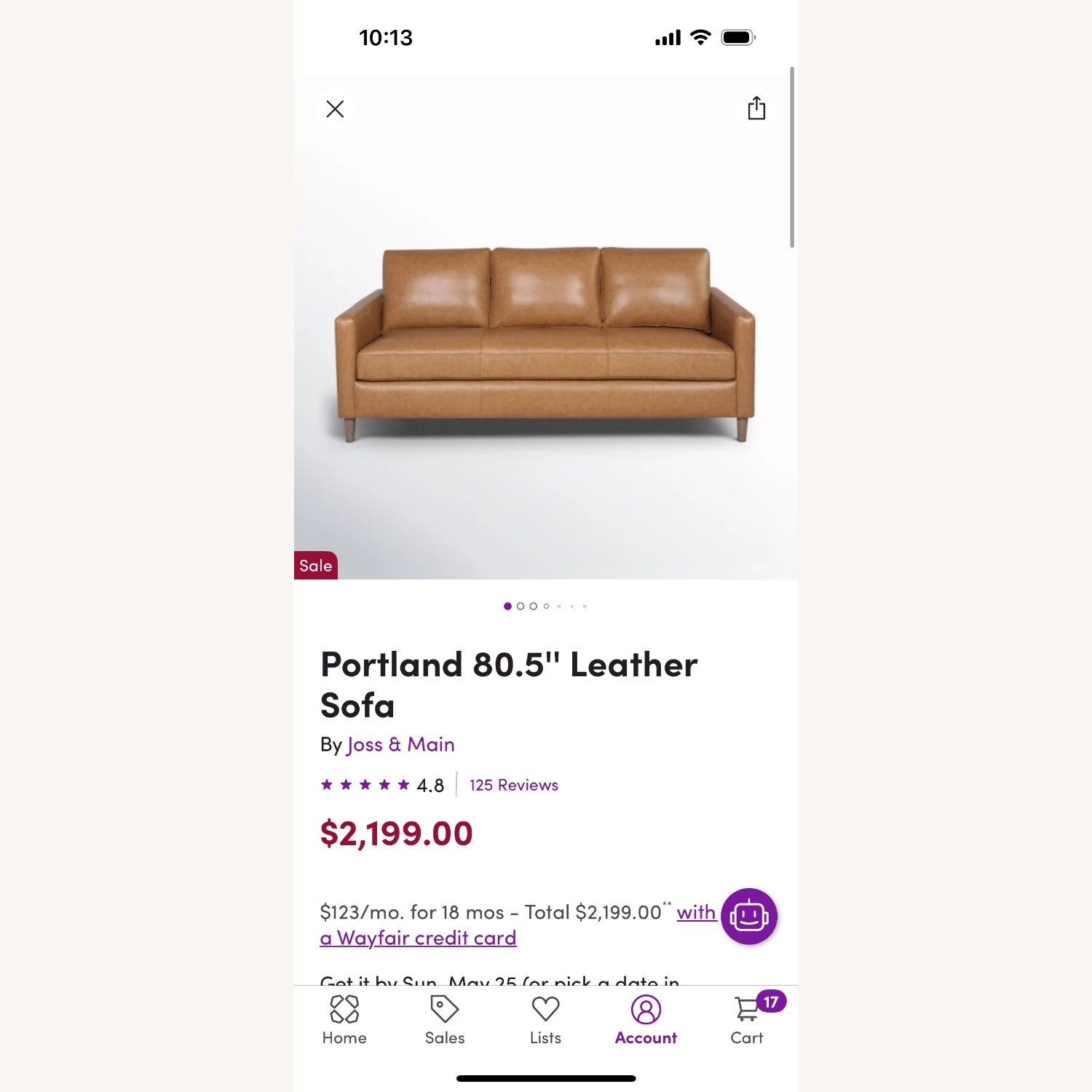 Joss & Main Portland Camel Sofa - image-5