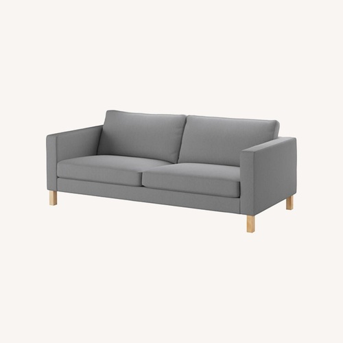 IKEA KARLSTAD 二人掛けコンパクトソファ　ライトグレー + グリーン IKEA KARLSTAD 二人掛けコンパクトソファ ライトグレー +