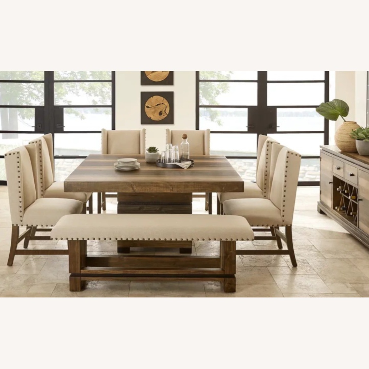 Rooms To Go 6 piece Rectangle Dining Table Set - image-4