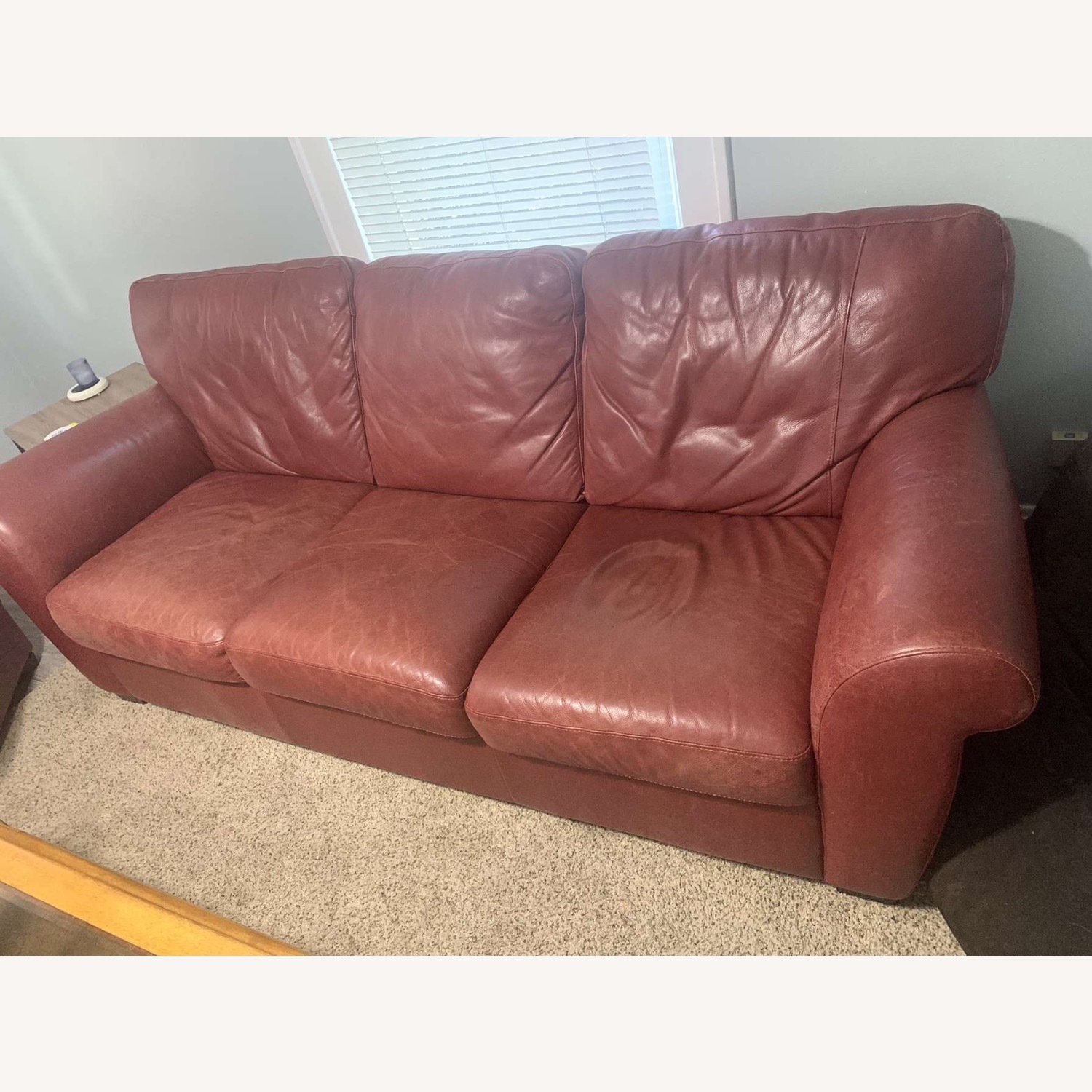 Red Leather Sofa - image-2
