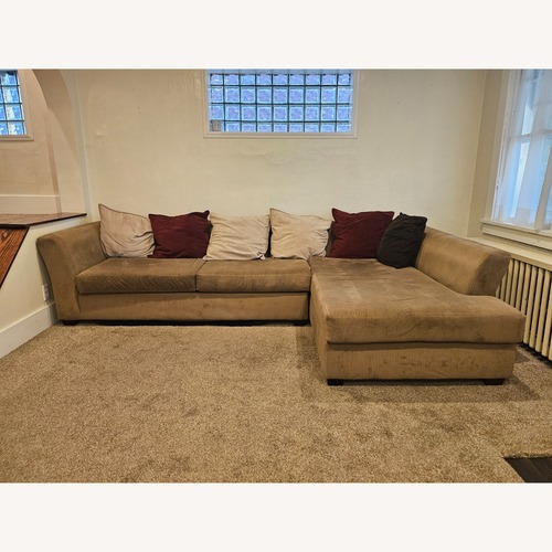 Used 2 Piece Sectional Light Brown Sofa for sale on AptDeco