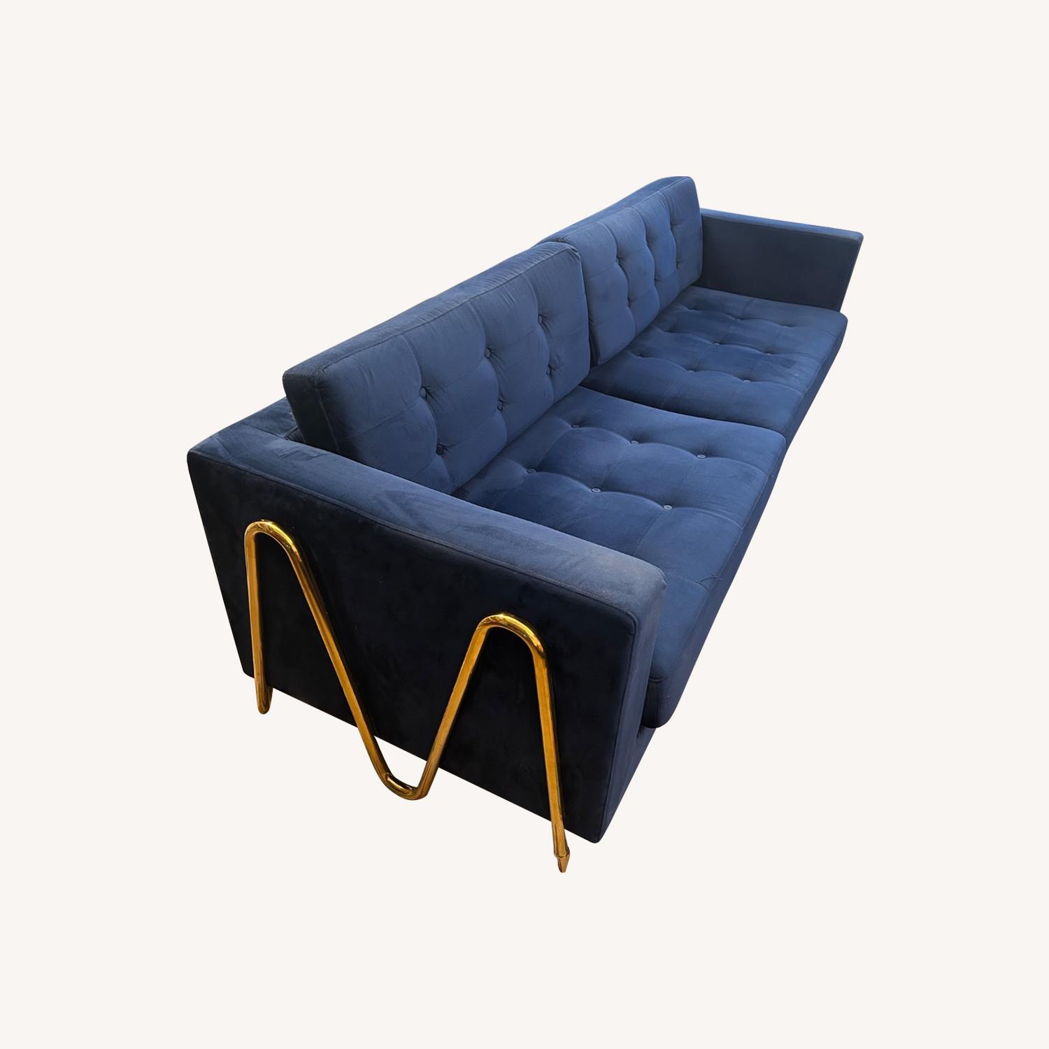 Brooklyn Space Blue Velvet Sofa - image-0
