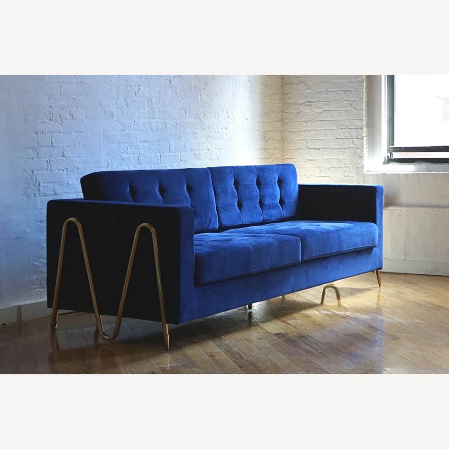 Brooklyn Space Blue Velvet Sofa - image-7