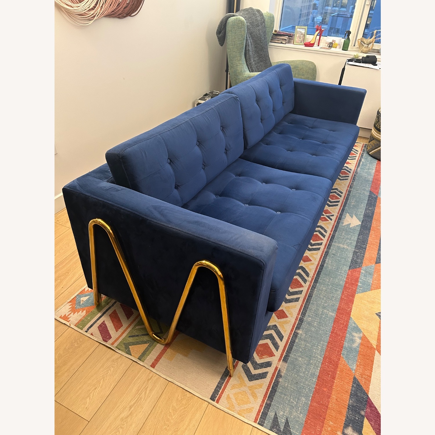 Brooklyn Space Blue Velvet Sofa - image-1