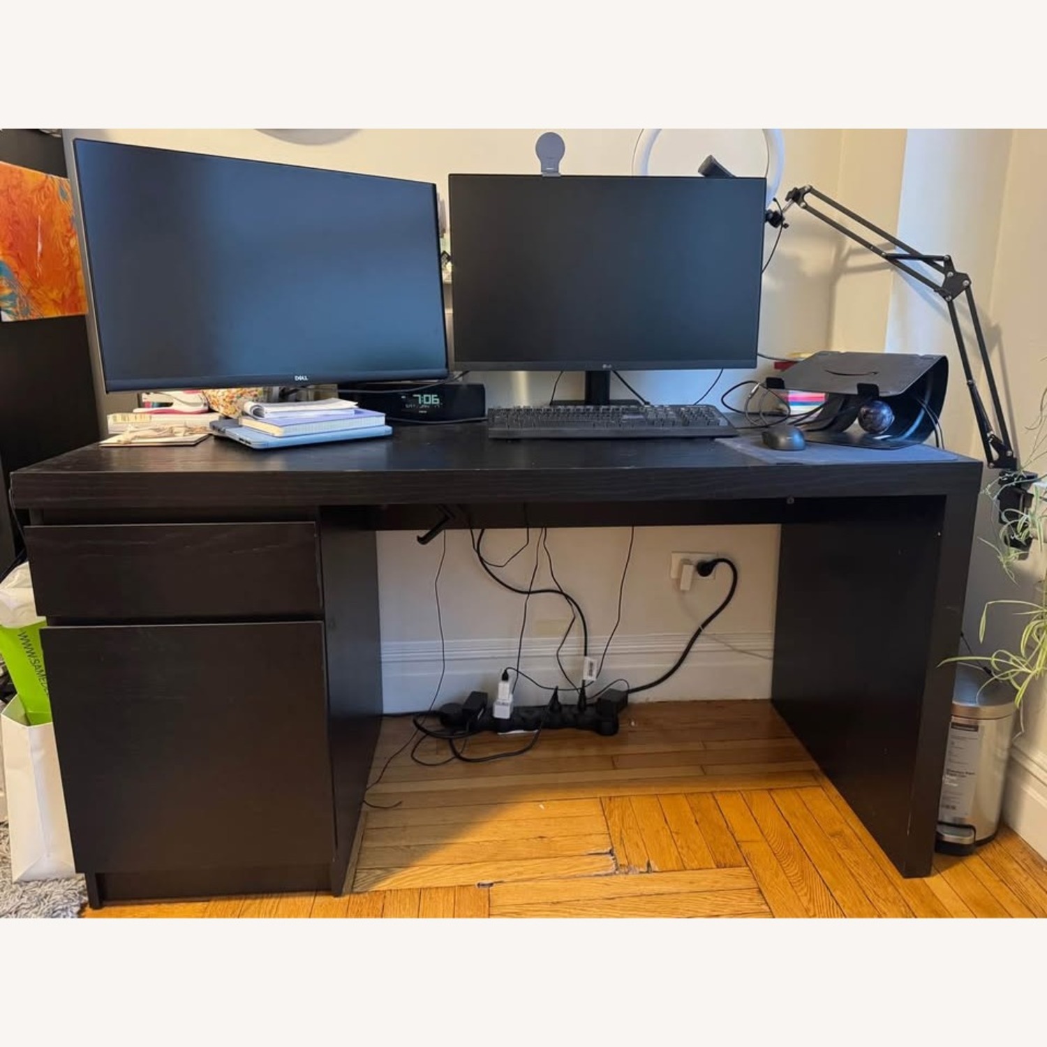 IKEAパソコンデスク MALM Amazon | IKEA MALM デスク 140x65cm ブラックブラウン | 机