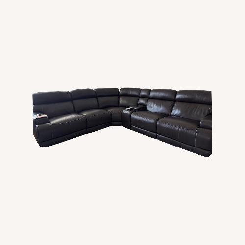Used Leather Sofa with 3 Recliners  for sale on AptDeco