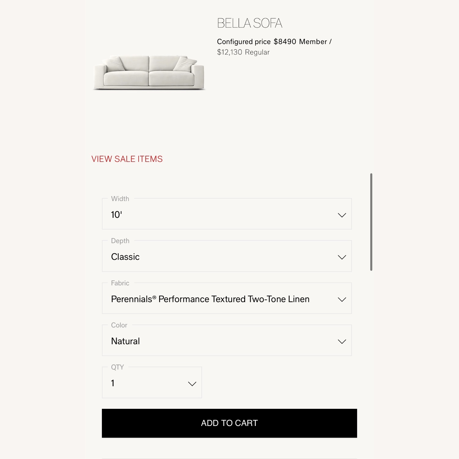 Restoration Hardware Bella Sofa - image-4