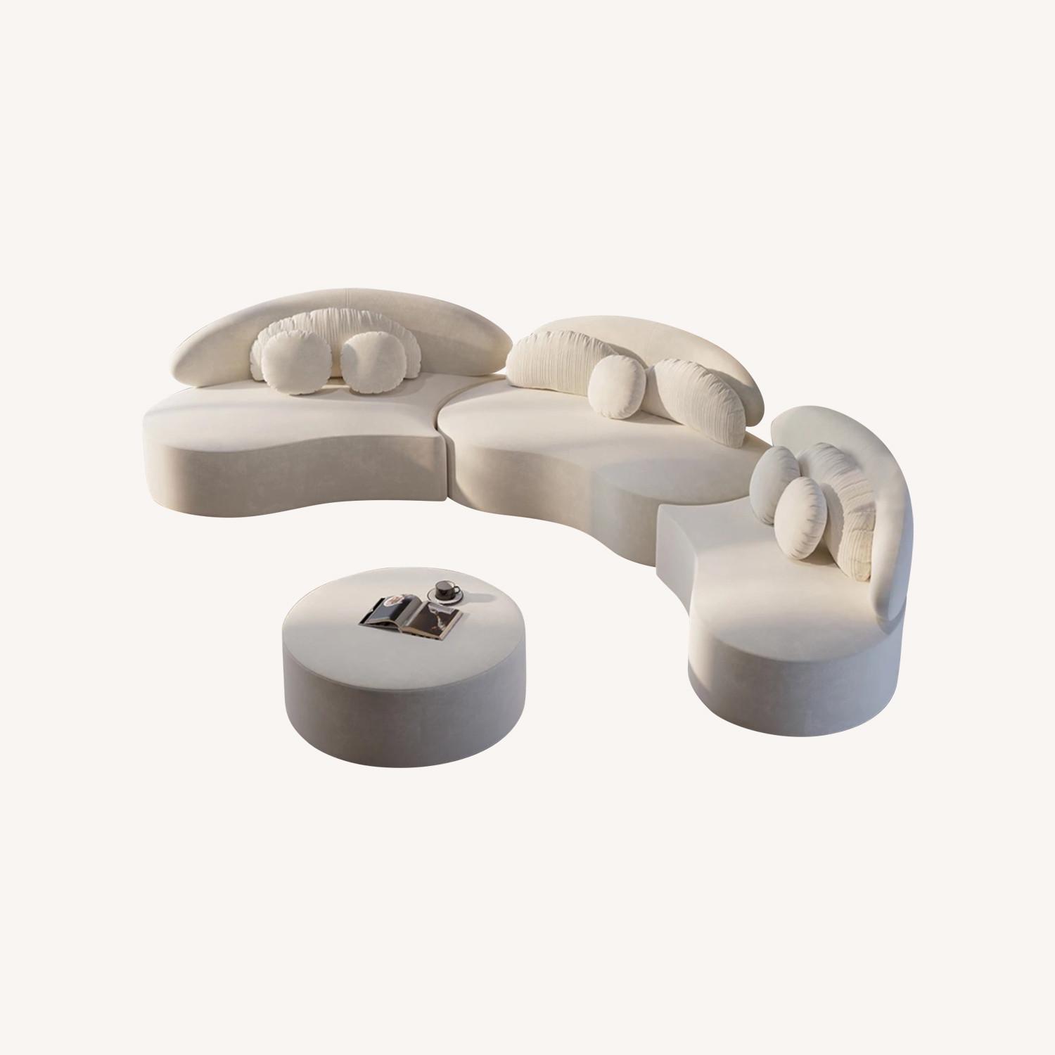 Homary Modern Curved Foam Sectional Sofa - image-0