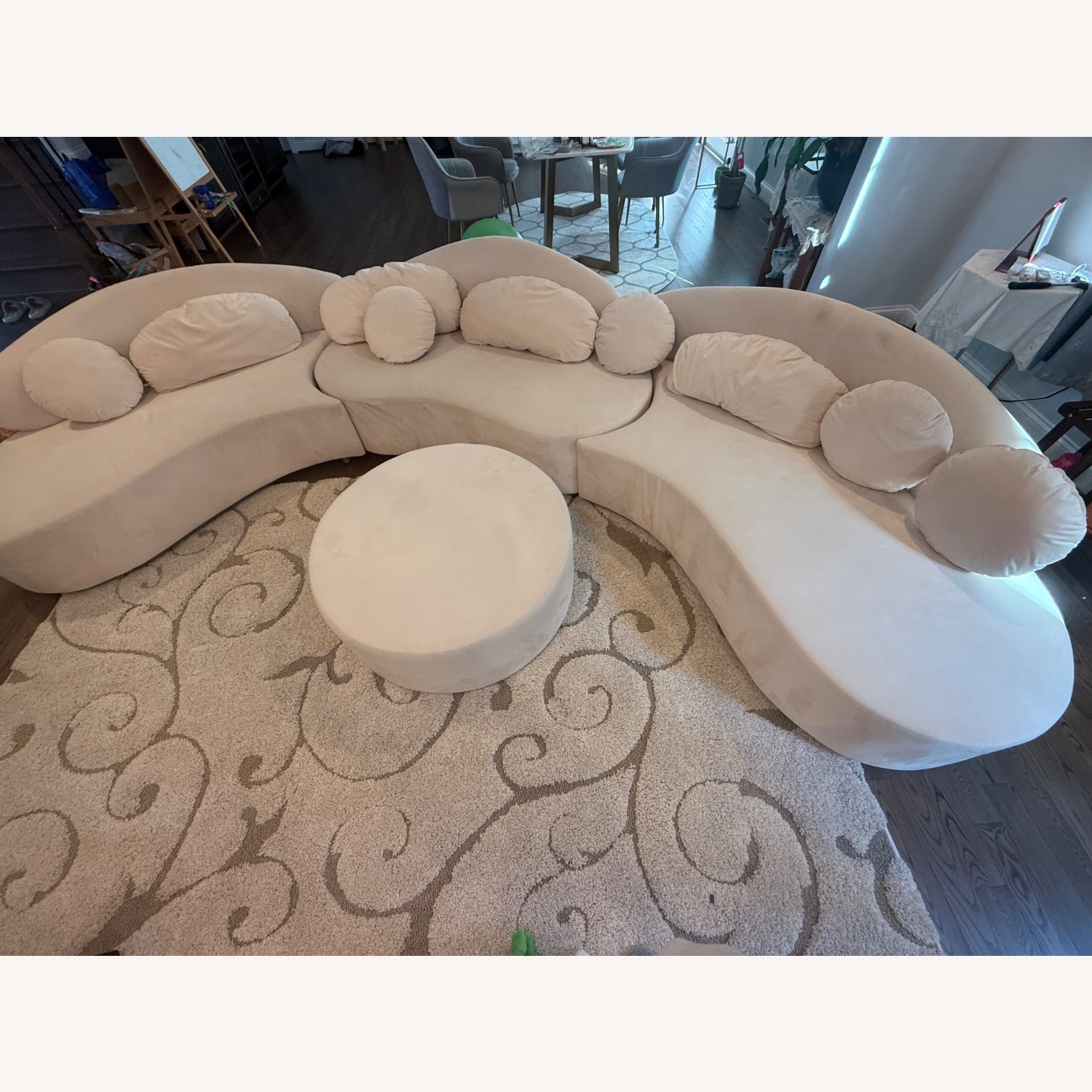 Homary Modern Curved Foam Sectional Sofa - image-3
