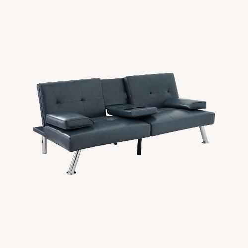 Used Best Choice Products Faux Leather Upholstered Modern Convertible Futon for sale on AptDeco