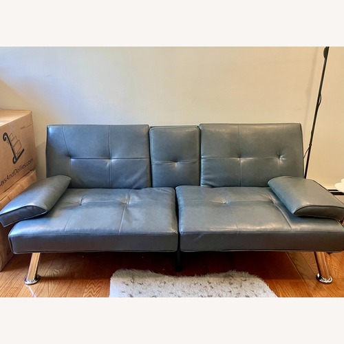 Used Best Choice Products Faux Leather Upholstered Modern Convertible Futon for sale on AptDeco