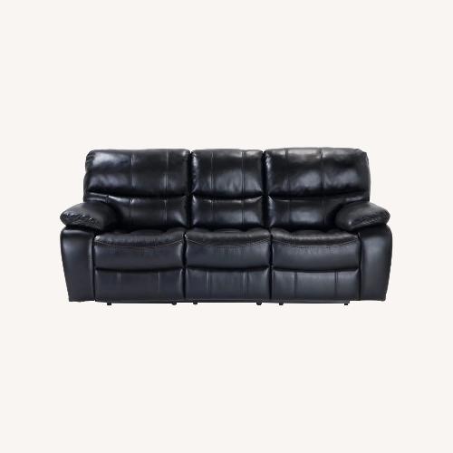 Used Black Faux Leather Power Recline Avengers Sofa for sale on AptDeco