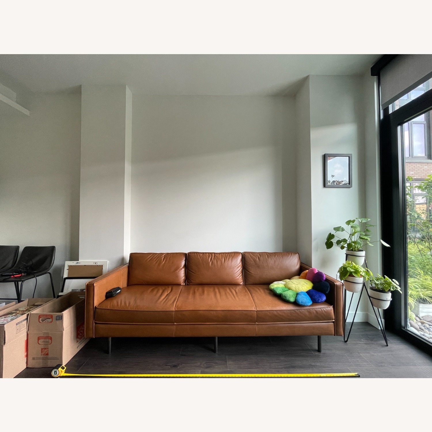 West Elm Axel Leather Sofa (89") - image-1