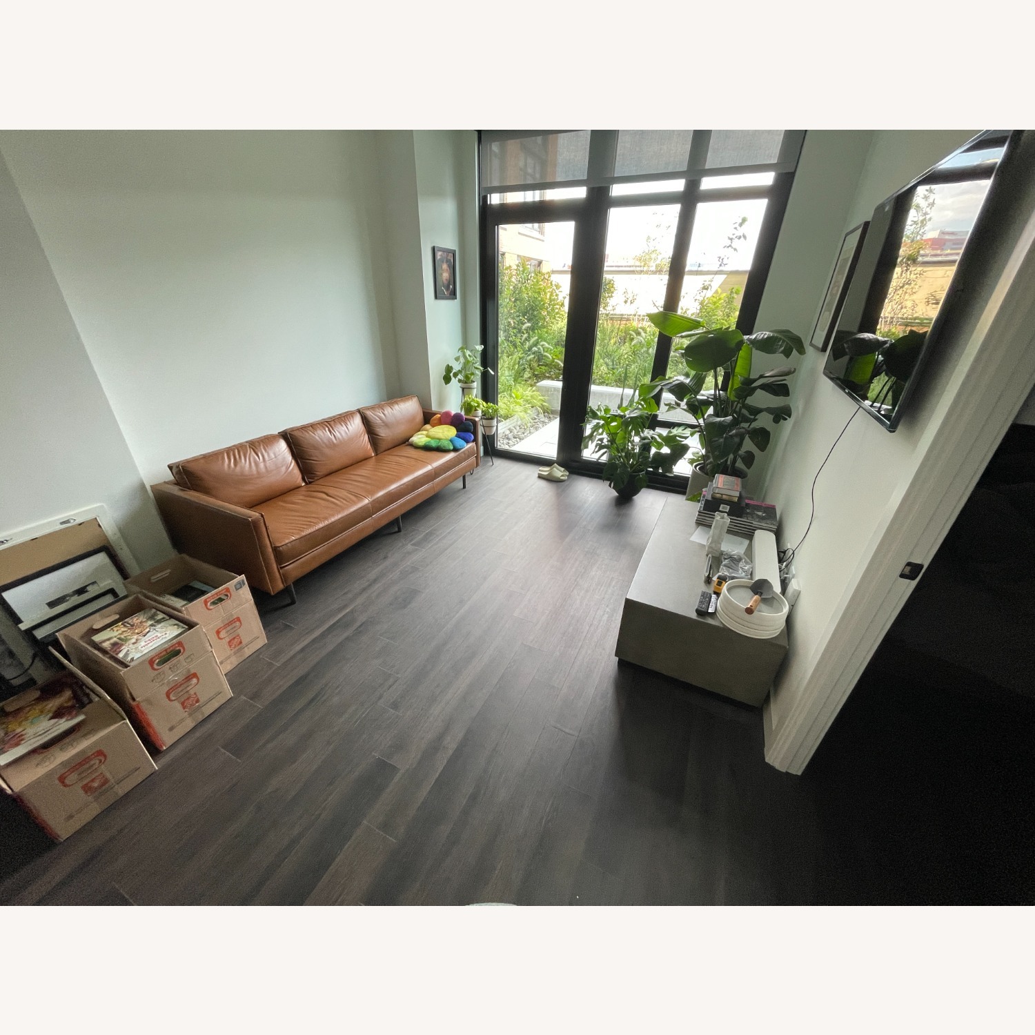 West Elm Axel Leather Sofa (89") - image-3