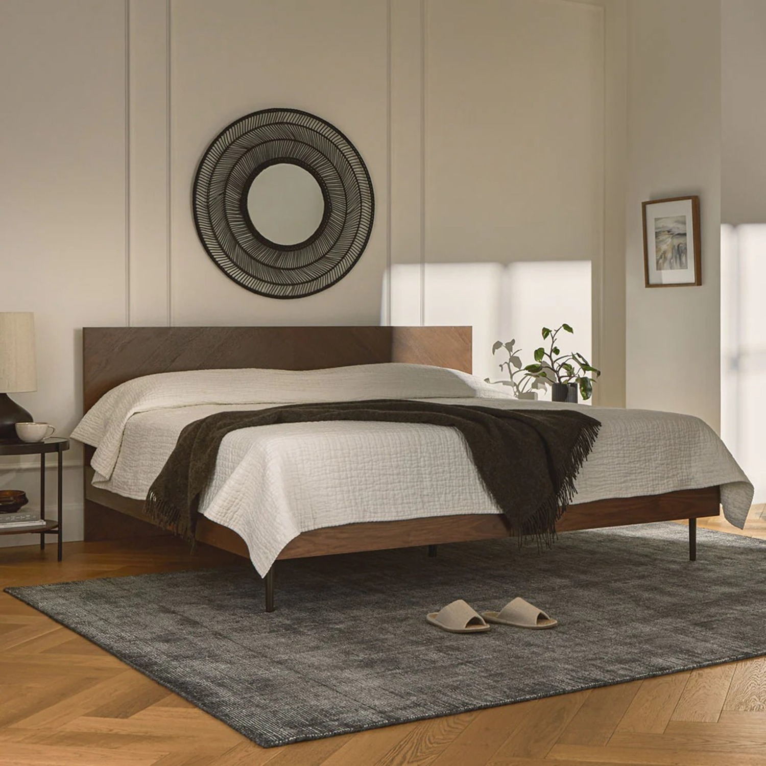 Nera King Low Profile Bed - Walnut - image-3