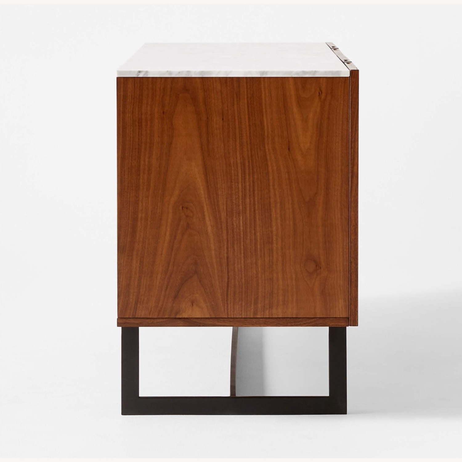 CB2 Suspend 57" Walnut Wood Media Console with White Marble Top - image-7