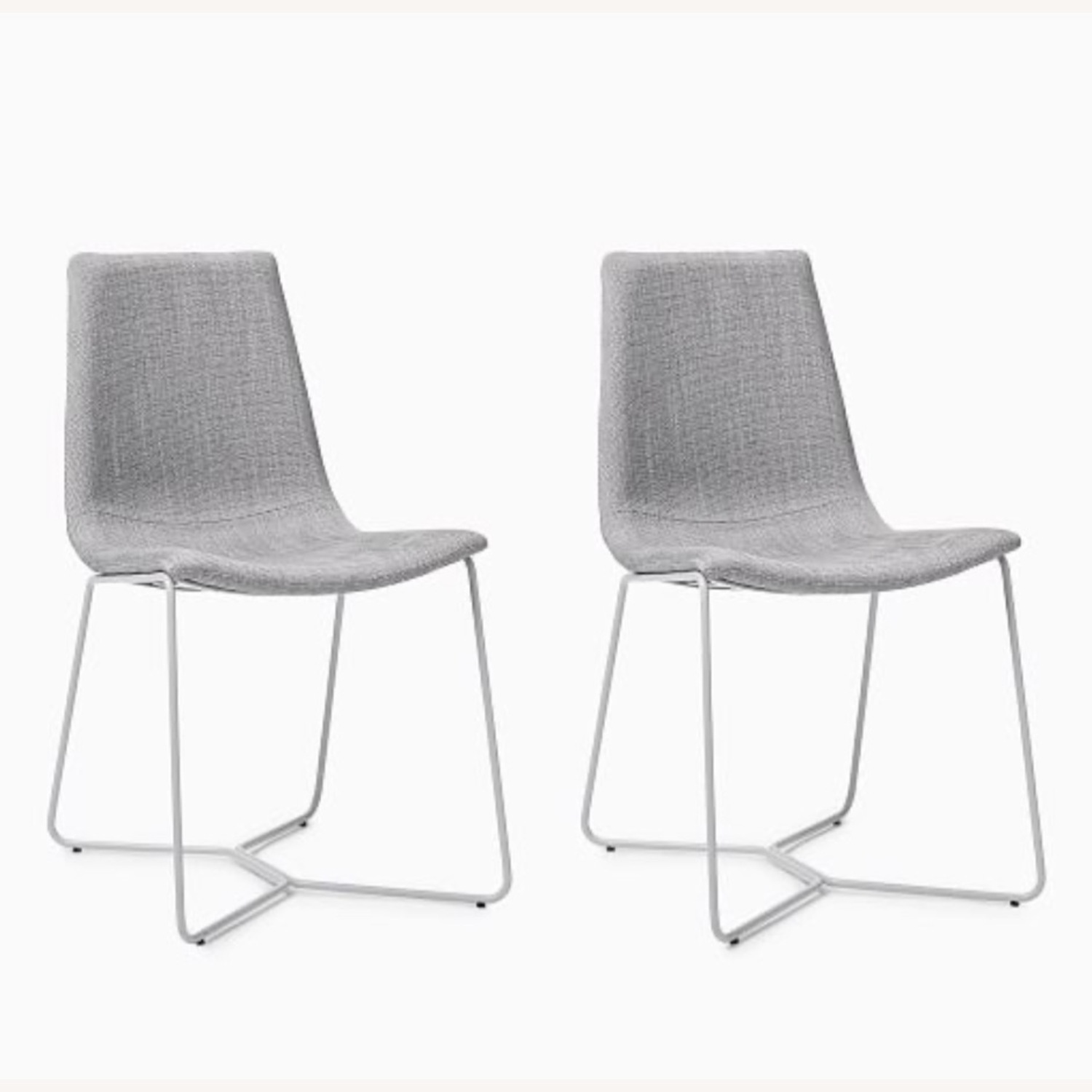 West Elm Gray Slope Dining Chairs x6 - image-3