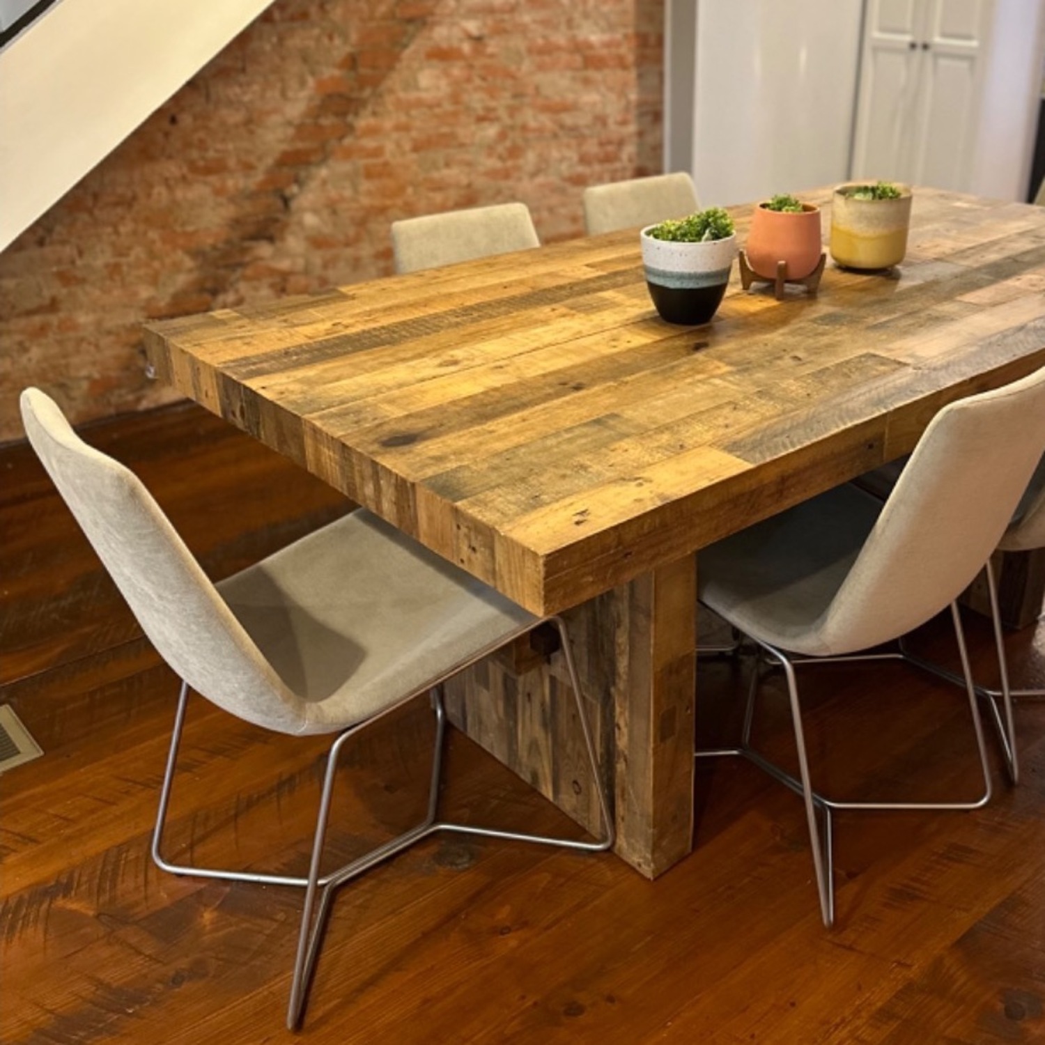 West Elm Gray Slope Dining Chairs x6 - image-4