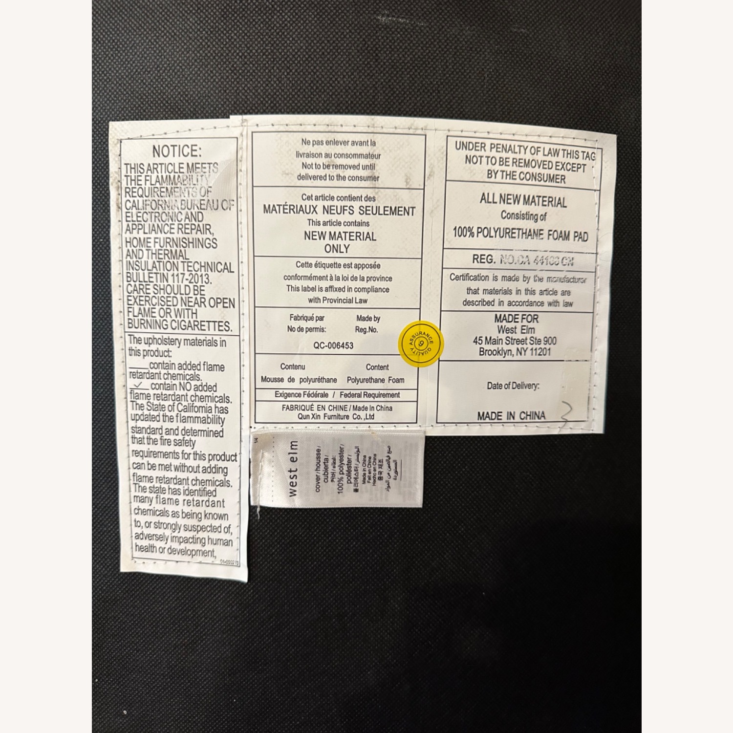 West Elm Gray Slope Dining Chairs x6 - image-2