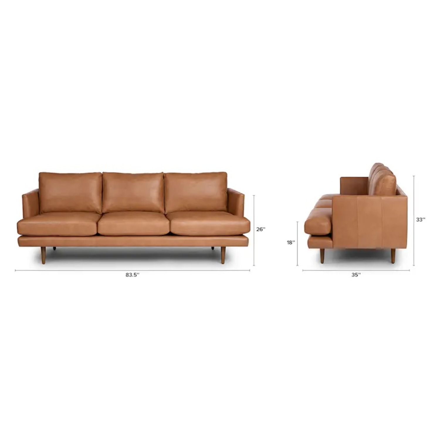 Article Burrard 83.5" Leather Sofa - Bella Caramel - image-8