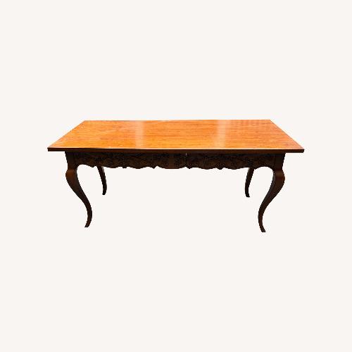 Used Vintage Wood & Woven Rattan Dining Set for sale on AptDeco