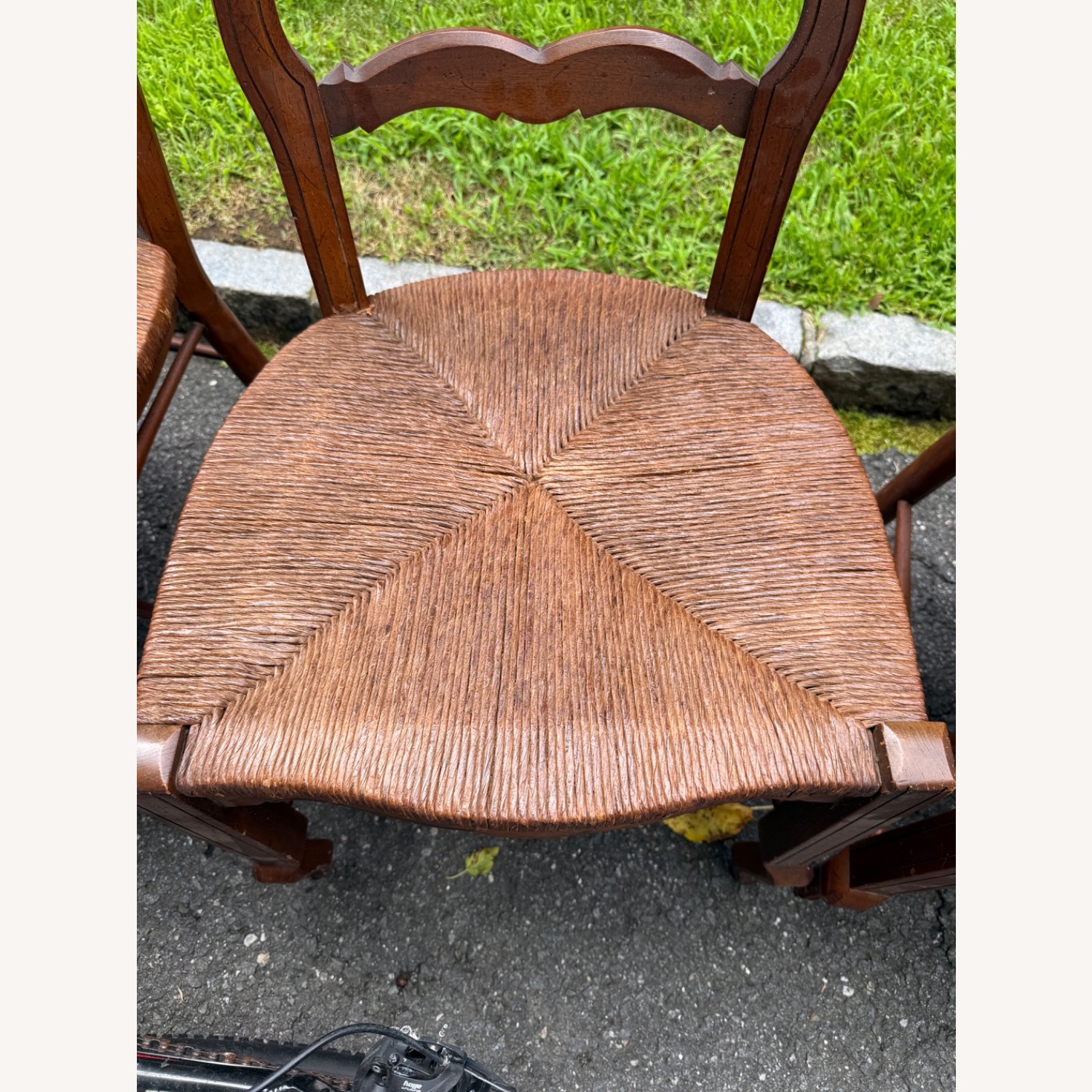 Vintage Wood & Woven Rattan Dining Set - image-7