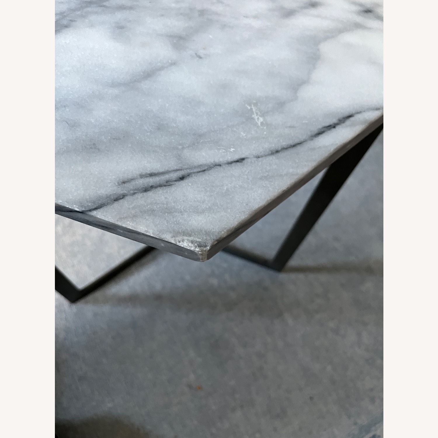 West Elm Marble and Steel Hexagon Side Table - image-5