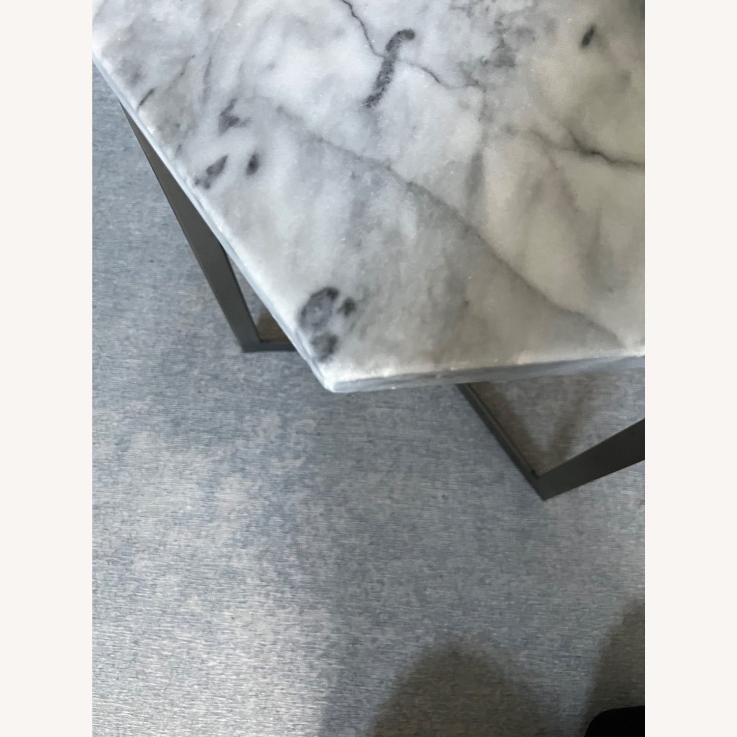 West Elm Marble and Steel Hexagon Side Table - image-3