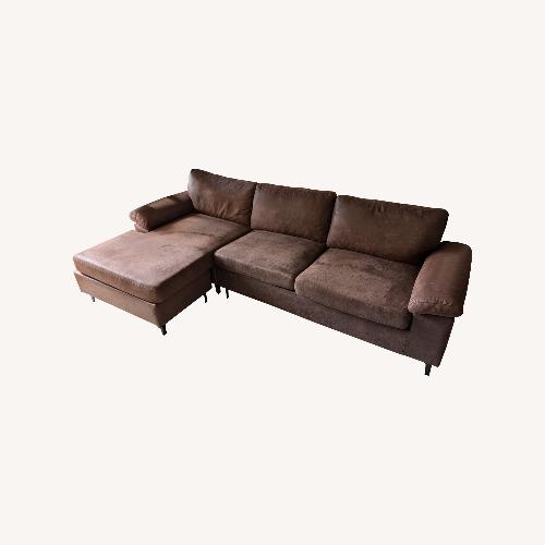 Used Brevick 2 Piece Faux Leather Sectional for sale on AptDeco