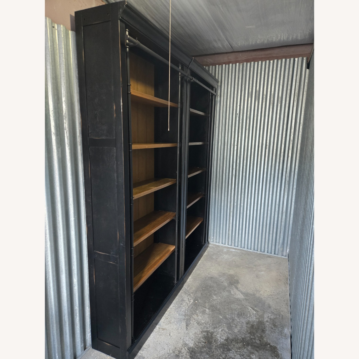 Double Bookcase With Ladder - image-3