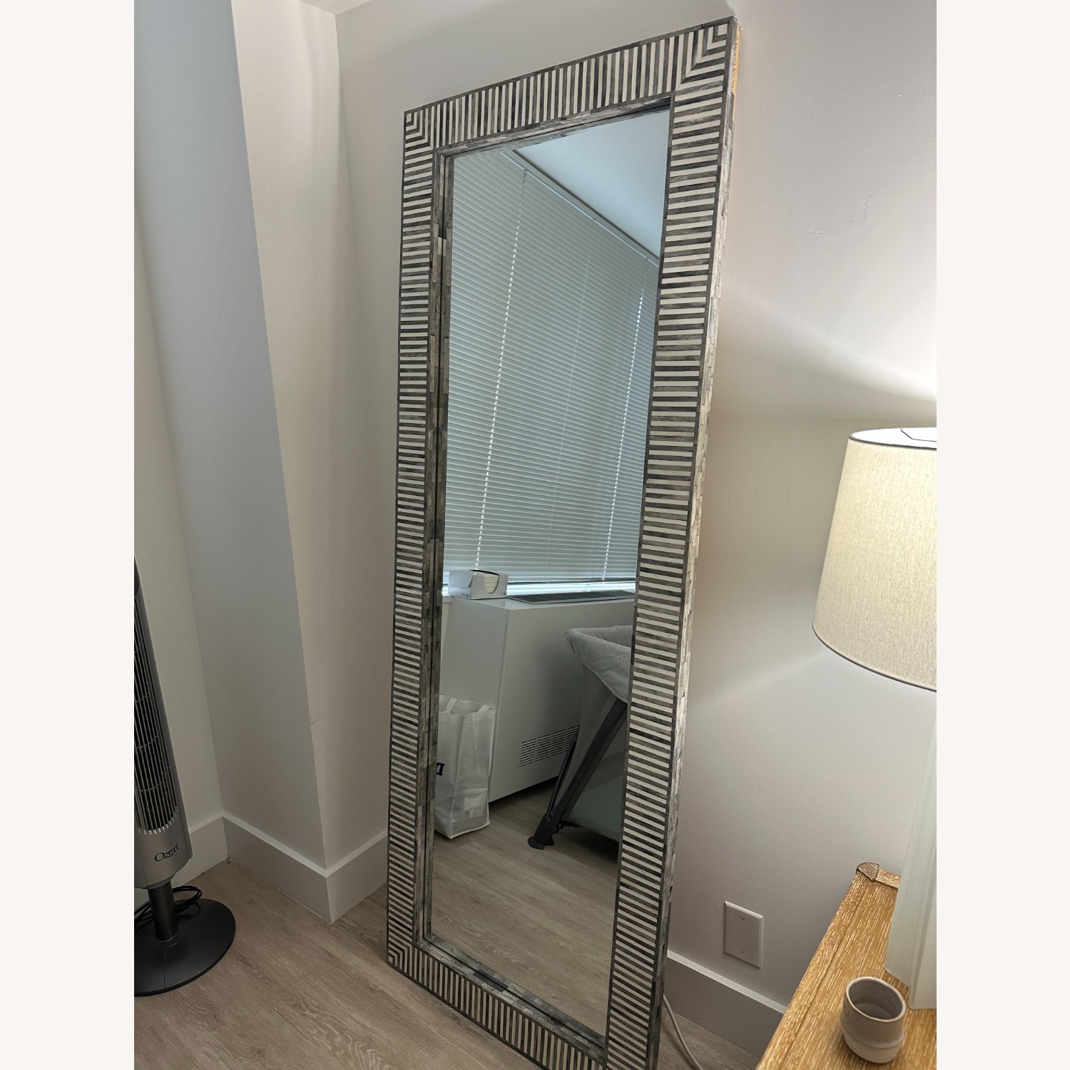 Serena & Lily Bar Harbor Bone Inlay Floor Mirror - image-1