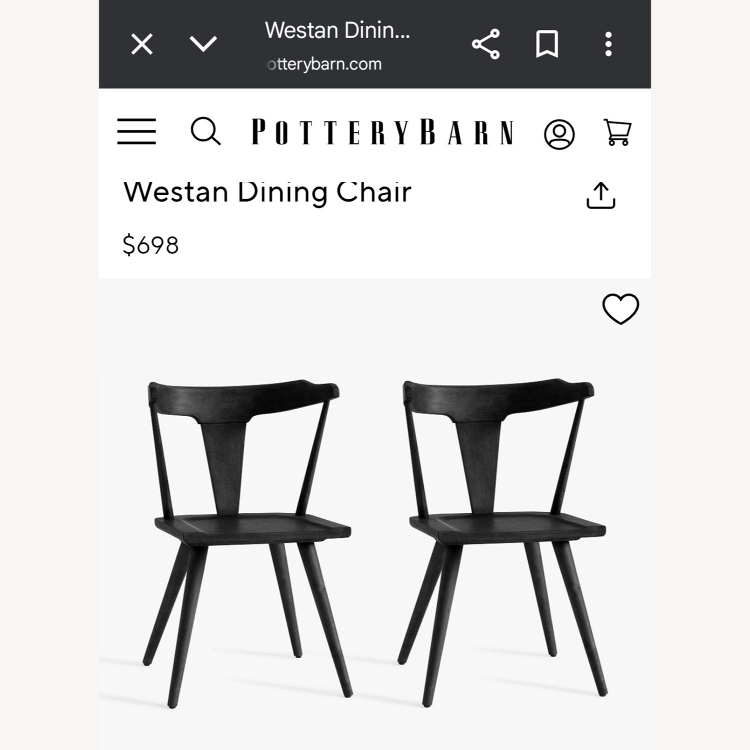 Hardly used Pottery Barn Dining Chairs - image-1
