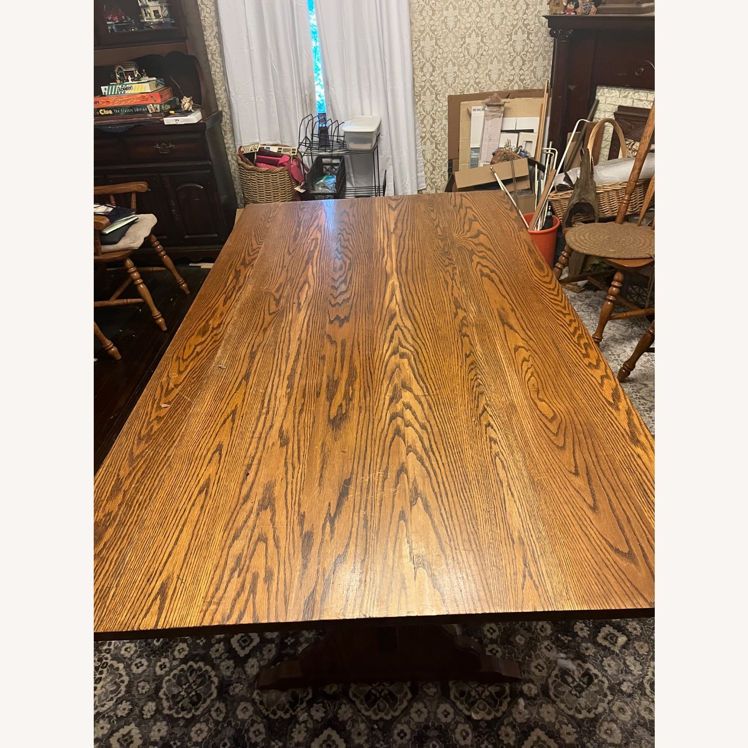 Antique Oak Dining Table - image-7