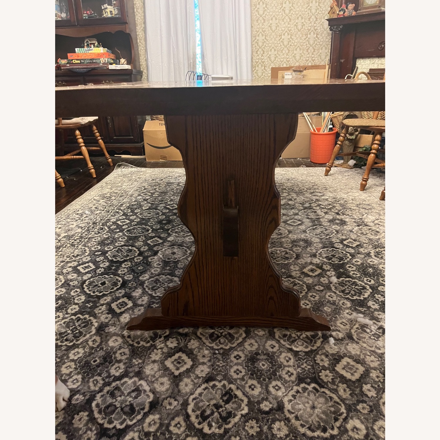 Antique Oak Dining Table - image-5