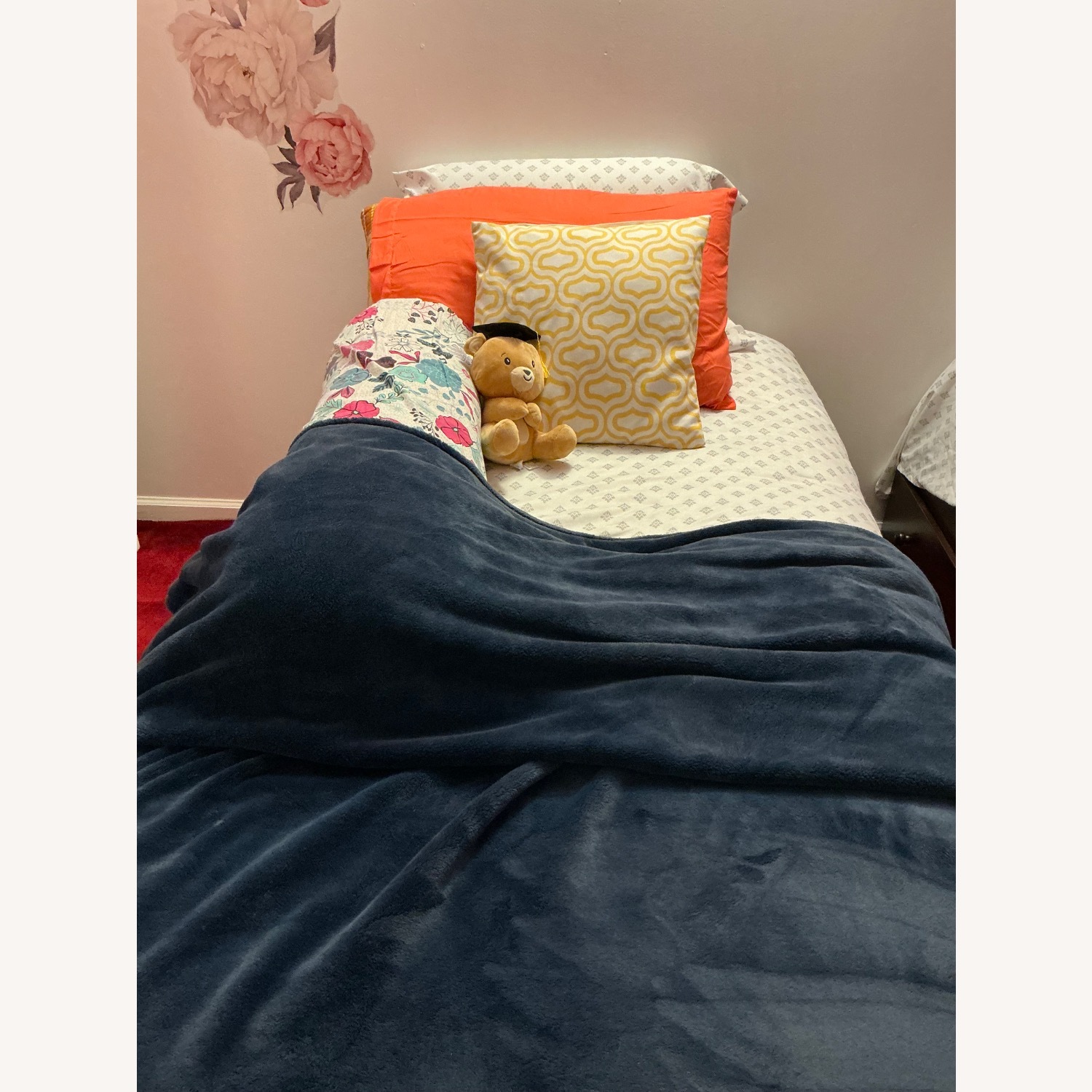 Dark Brown Twin Bed - image-0