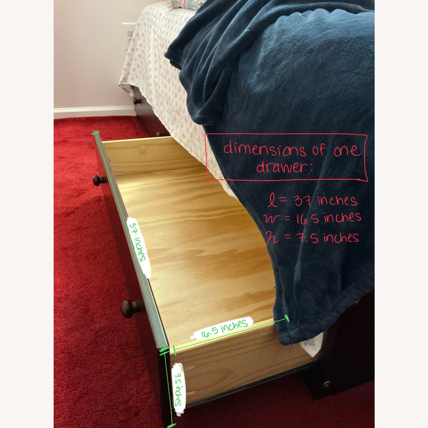 Dark Brown Twin Bed - image-2