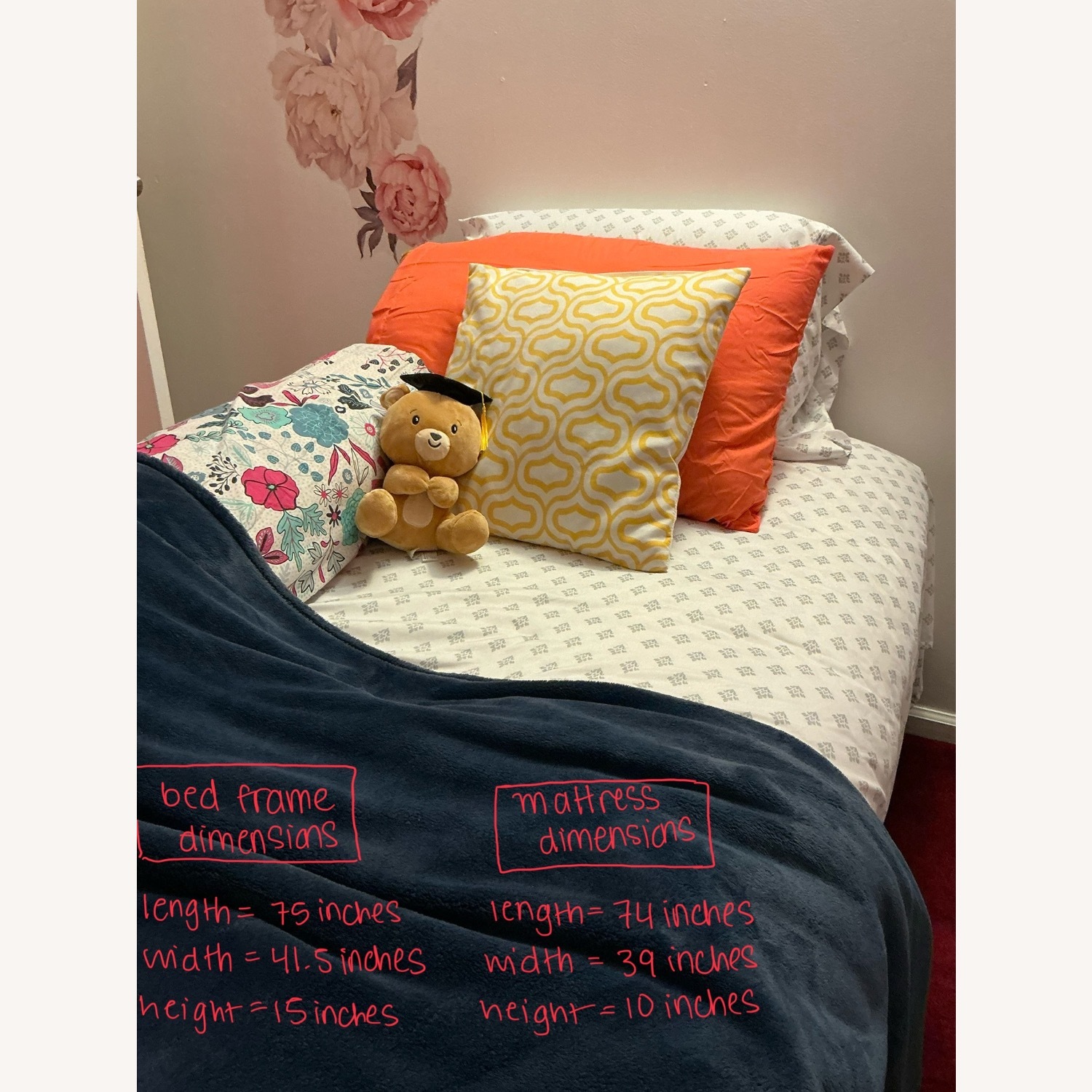 Dark Brown Twin Bed - image-1