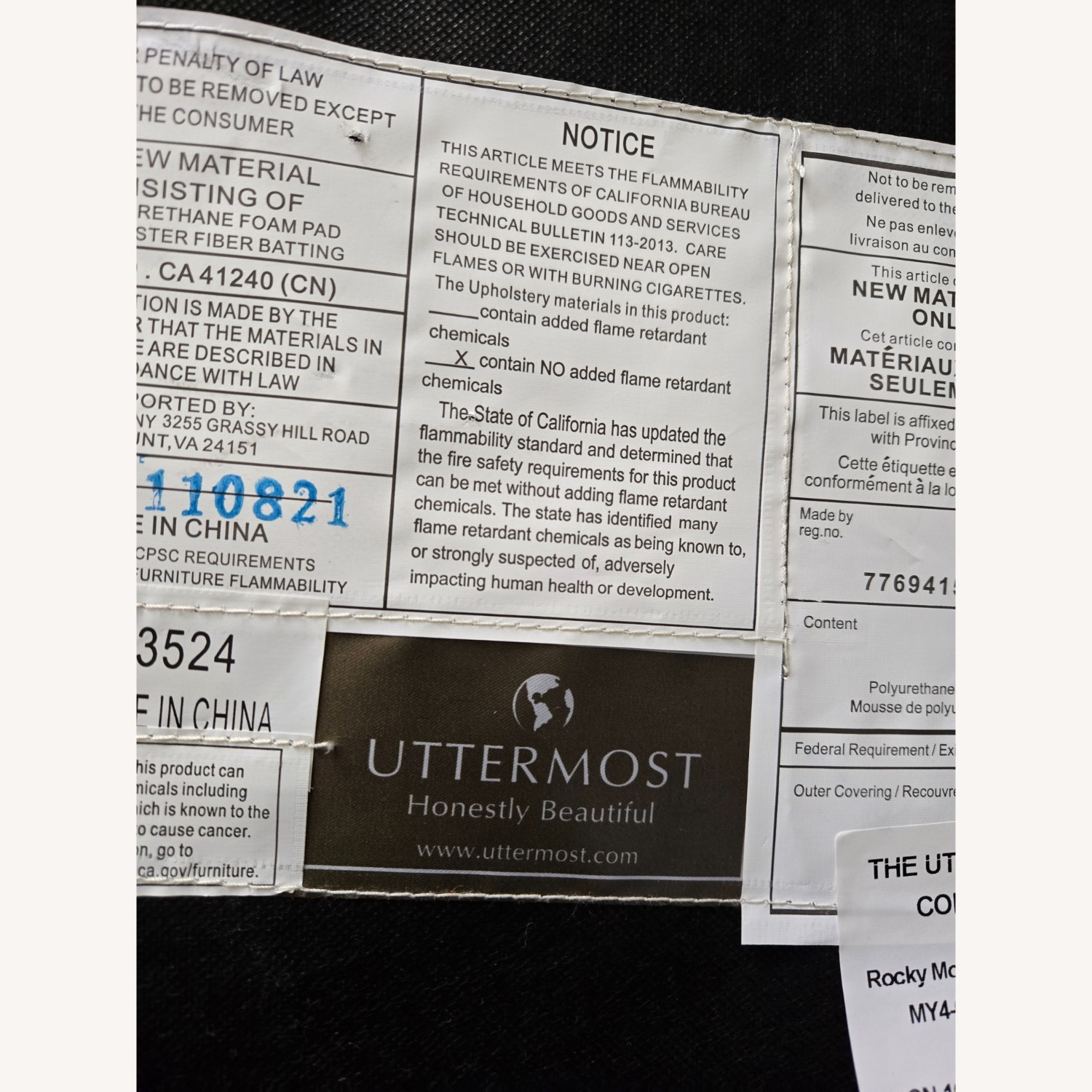 Round Uttermost Fabric Coffee Table / Ottoman - image-2