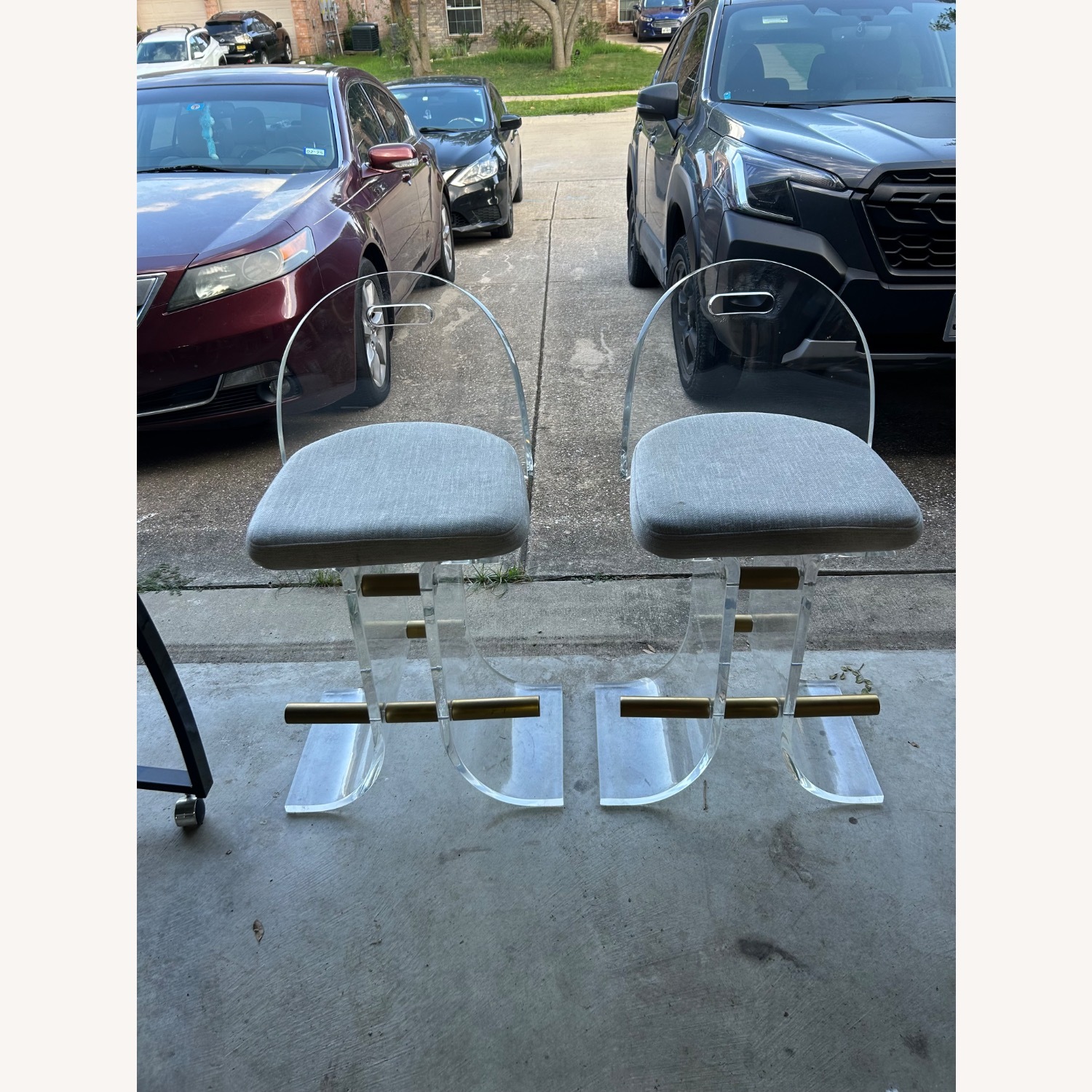 Charles Hollis Jones Lucite Brass Waterfall Design - image-3