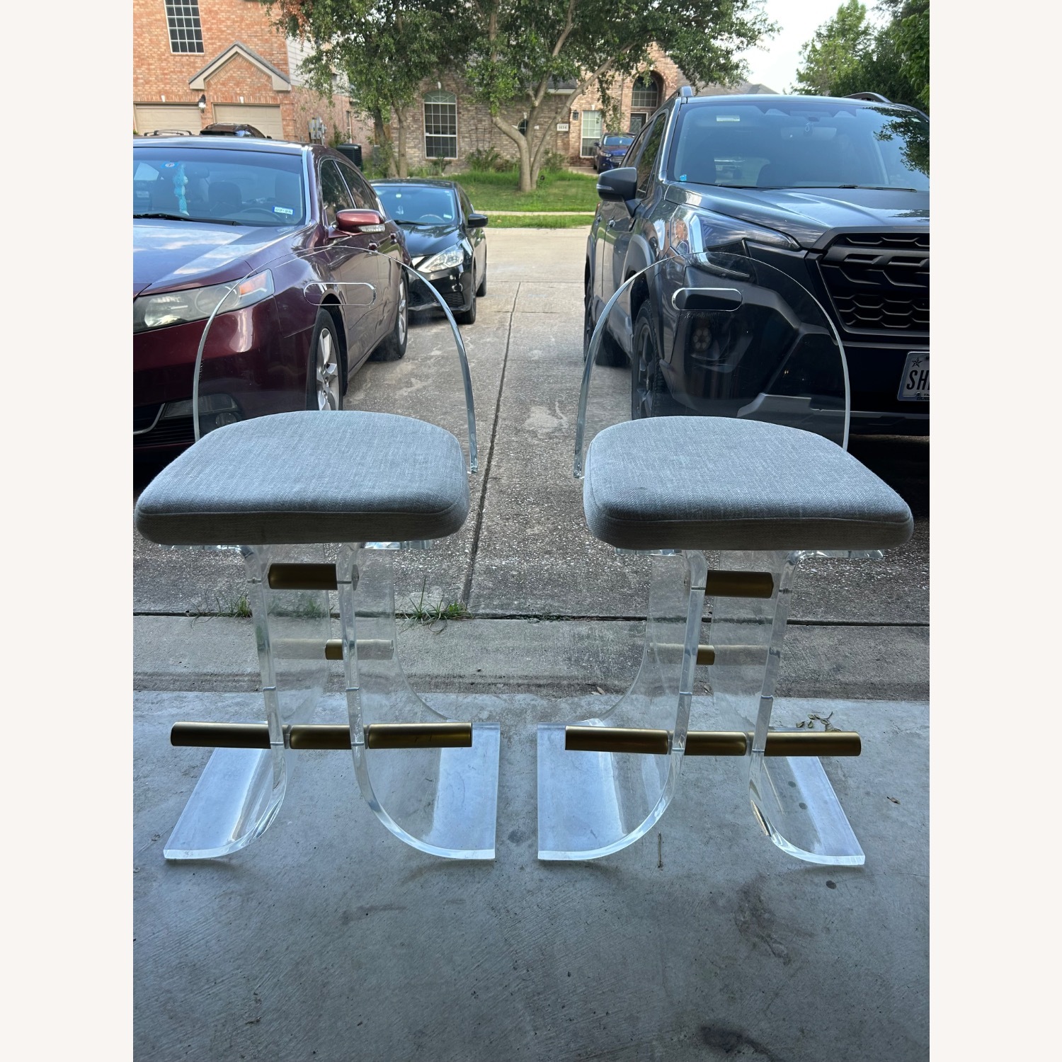 Charles Hollis Jones Lucite Brass Waterfall Design - image-1