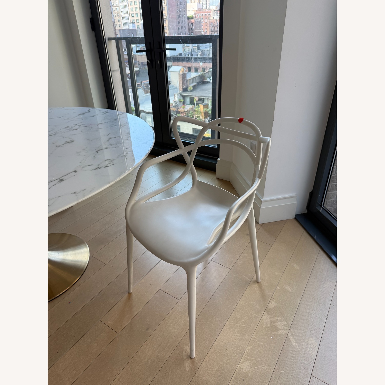 Williams-Sonoma Marble and Brass Dining table  - image-3