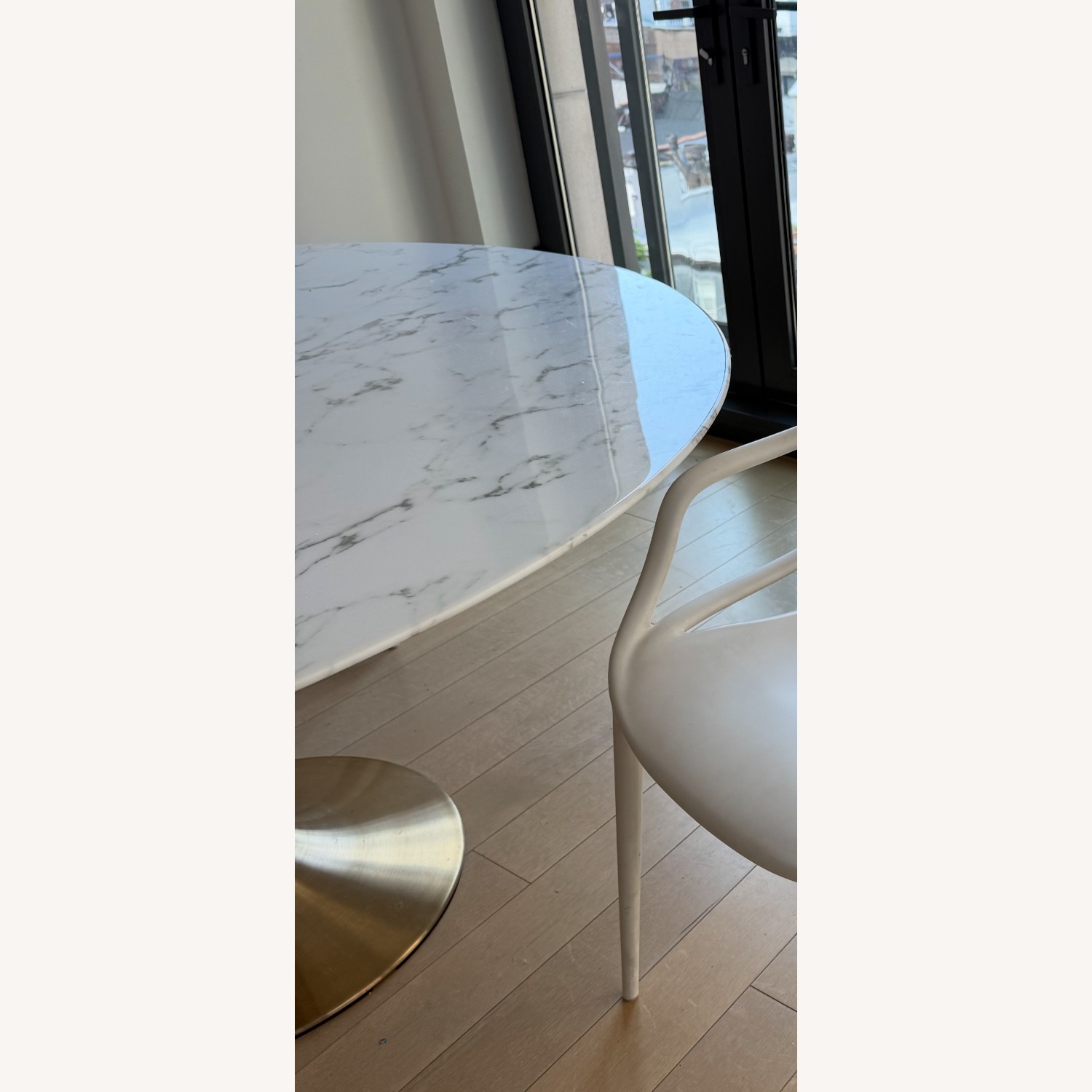 Williams-Sonoma Marble and Brass Dining table  - image-2